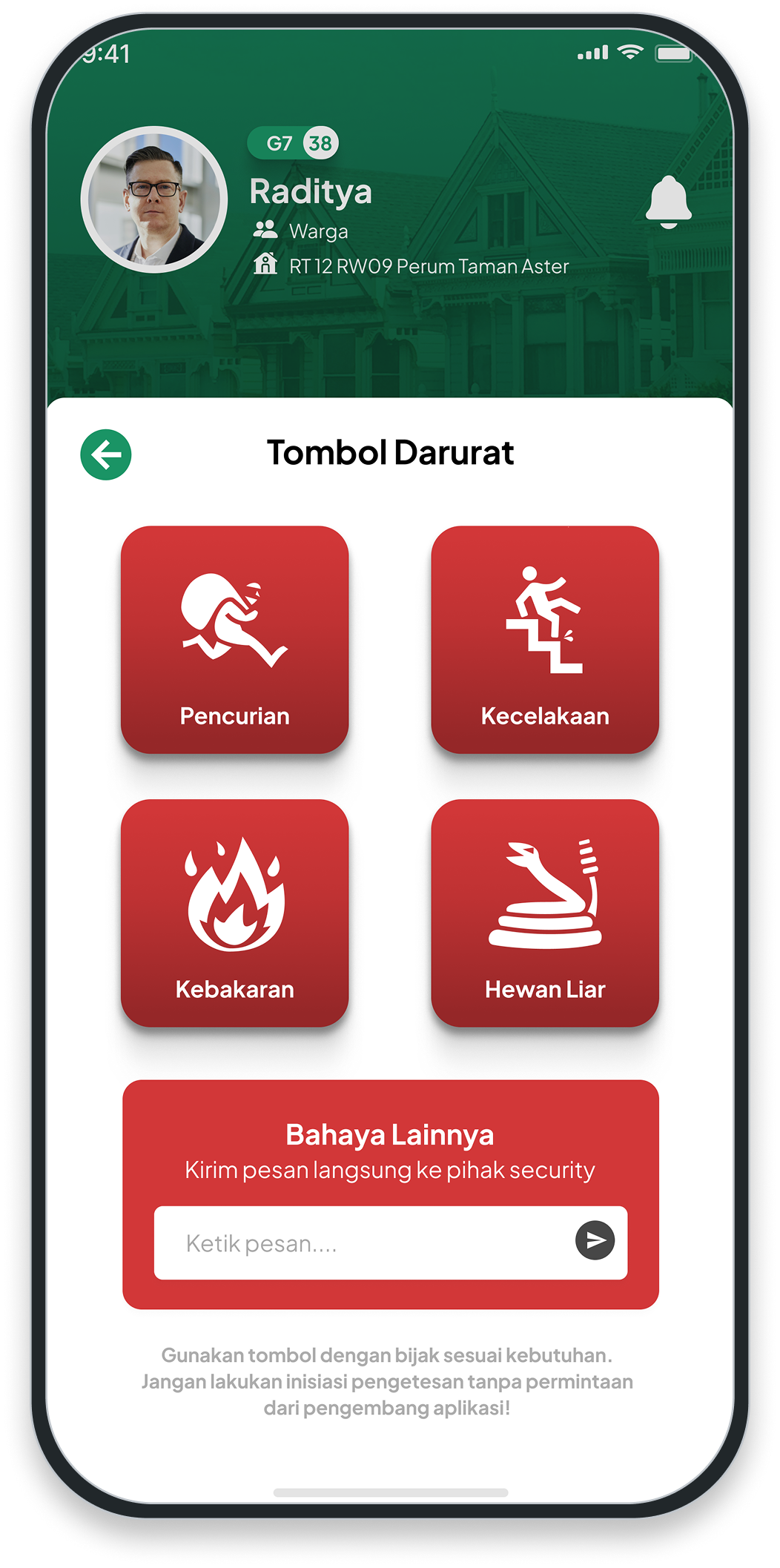 Mockup Tombol Darurat